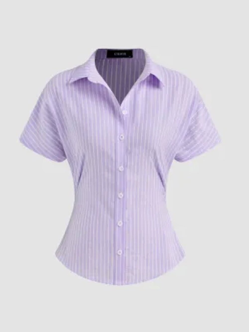 Cotton-blend Polo Striped Short Sleeve Shirt - Cider - XS - Button Up Down